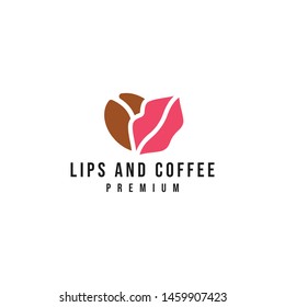 Lips and coffee logo design