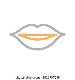 lips colour line vector icon