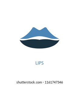 lips concept 2 colored icon. Simple blue element illustration. lips concept symbol design from Beauty set. Can be used for web and mobile UI/UX