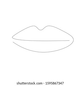 Lips Continuous Line Drawing Vector Illustration Stock Vector (Royalty ...