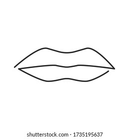 Lips Continuous Line Vector Illustration Isolated Stock Vector (royalty 