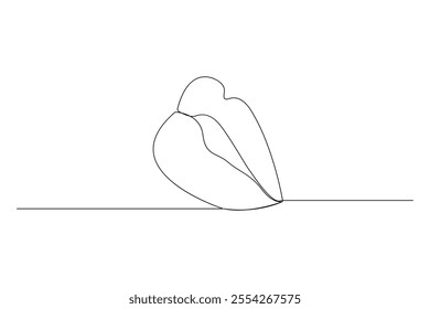 Lips continuous one line drawing. Woman lips logo on white background Vector illustration 