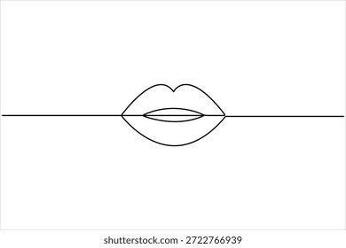 Labios continuos de una línea de diseño de arte de dibujo