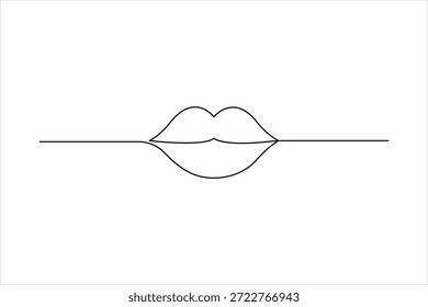 Lips continuous one line drawing art design