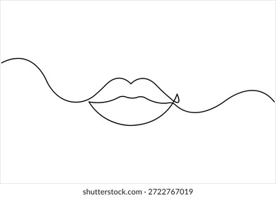Lippen durchgehende einzeilige Zeichnung Kunst Design