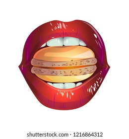Lips with cookies