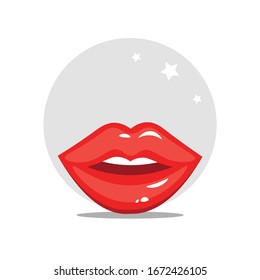 Lippt Design-Element zur Illustration. Flachsymbol