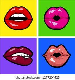Lips, with different lipstick