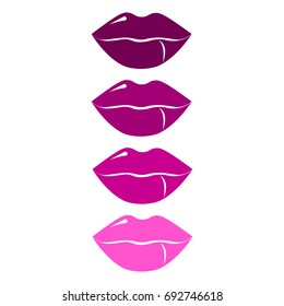 lips of different shades of lipstick, vector illustration