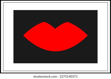 LIPS digital artwork minimalism vector illustration for design and decoration