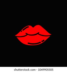 lips doodle icon
