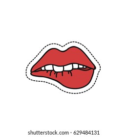 lips doodle icon, sticker