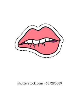 lips doodle icon, sticker