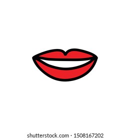 lips doodle icon, vector illustration