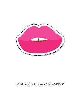 lips doodle icon, vector illustration