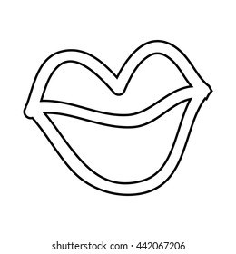 lips drawn isolated icon design