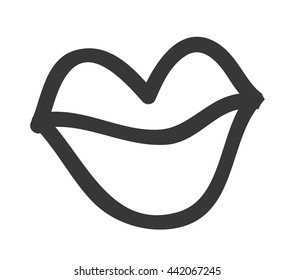 lips drawn isolated icon design