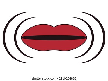 Lips emitting voice and speech.