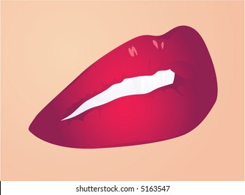 Lips expression. Attention.