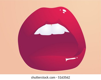Lips expression. Shock