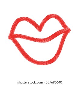 lips female drawing icon vector illustration design