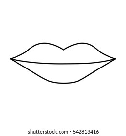 lips female drawing icon vector illustration design