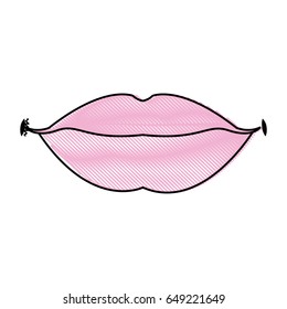 lips female mouth cartoon image icon