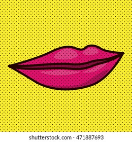 Lips Female Pop Art Isolated Icon Stock Vector (Royalty Free) 471887693 ...