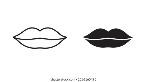 Lips Filled flat icons set for apps and web ui designs.