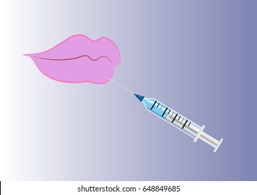 Lips filler injection