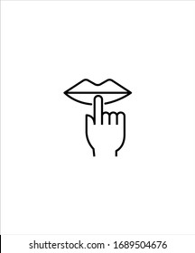 lips with finger line icon,vector best line design icon.