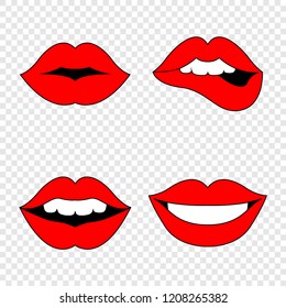  Lips in flat design. Eps10