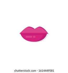 Lips flat icon on white background