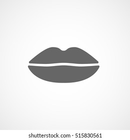 Lips Flat Icon On White Background