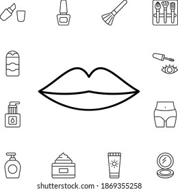 Lippen Sie eine flache Vektorsymbol im Beauty Pack