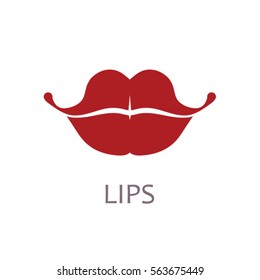 lips. Flat vector template. lipstick.
