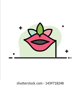Lips, Flower, Plant, Rose, Spring  Business Flat Line Filled Icon Vector Banner Template