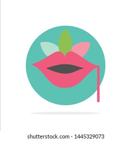Lips, Flower, Plant, Rose, Spring Abstract Circle Background Flat color Icon