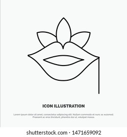 Lips, Flower, Plant, Rose, Spring Line Icon Vector