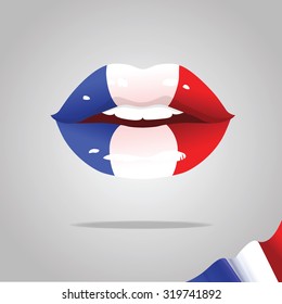 Lips with French flag.