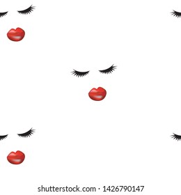 lips of the girl's eye pattern is seamless