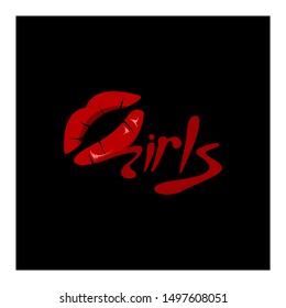 lips girls initial concept letters
