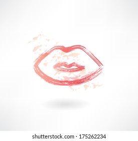 Lips grunge icon