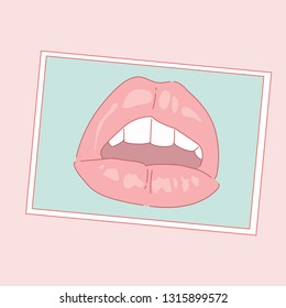 lips, hand drawn style vector design illustrations