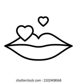 Lipa con el corazón. Icono de esquema