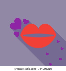 Lips with hearts