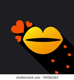 Lips with hearts