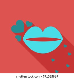 Lips with hearts