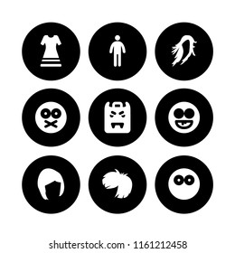 lips icon. 9 lips set with secret, wig, vampire and goofy vector icons for web and mobile app
