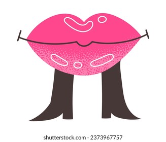 Lips icon characte face vector illustration